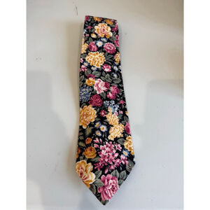 Men's Tango by Max Raab Navy blue Floral Multi-color Cotton Tie One Size